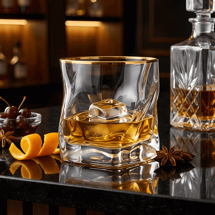 Hoshi Gold Japanese Crystal Whiskey Glass
