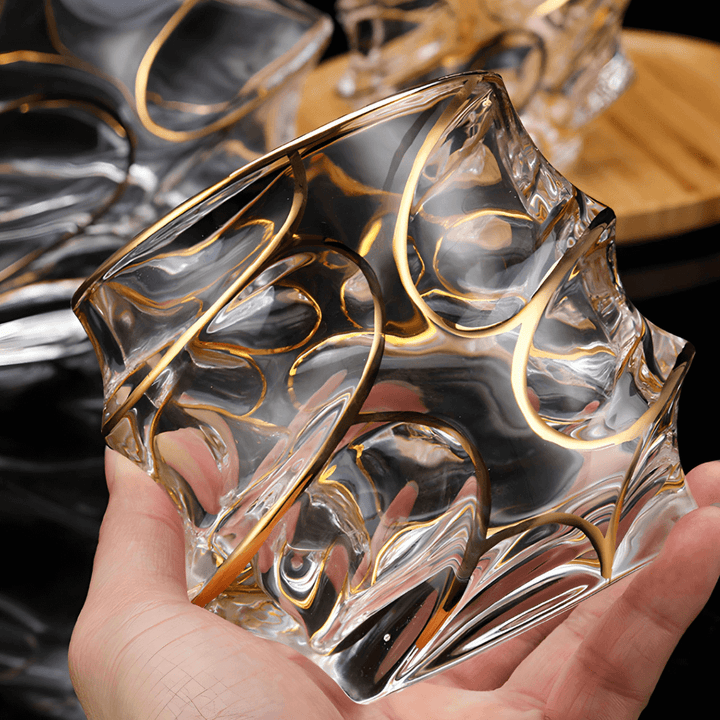 Arashi Gold Japanese Crystal Whiskey Glass