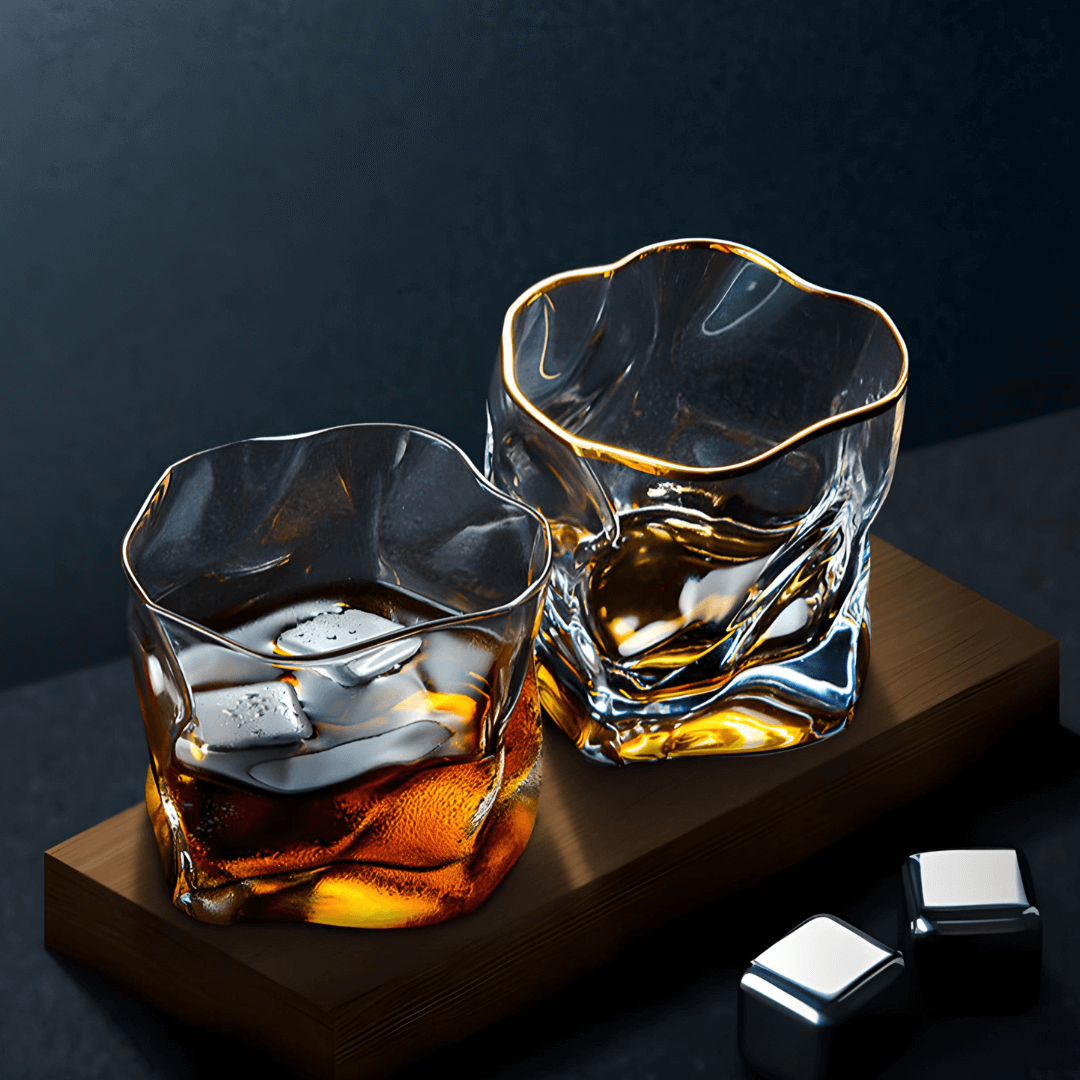 Hoshi Gold Japanese Crystal Whiskey Glass