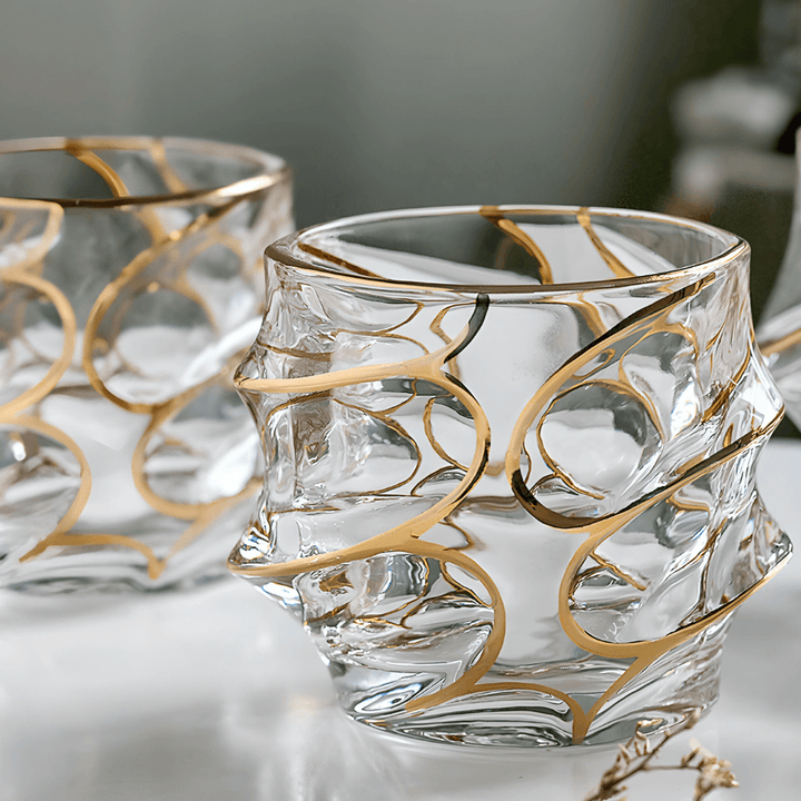 Arashi Gold Japanese Crystal Whiskey Glass