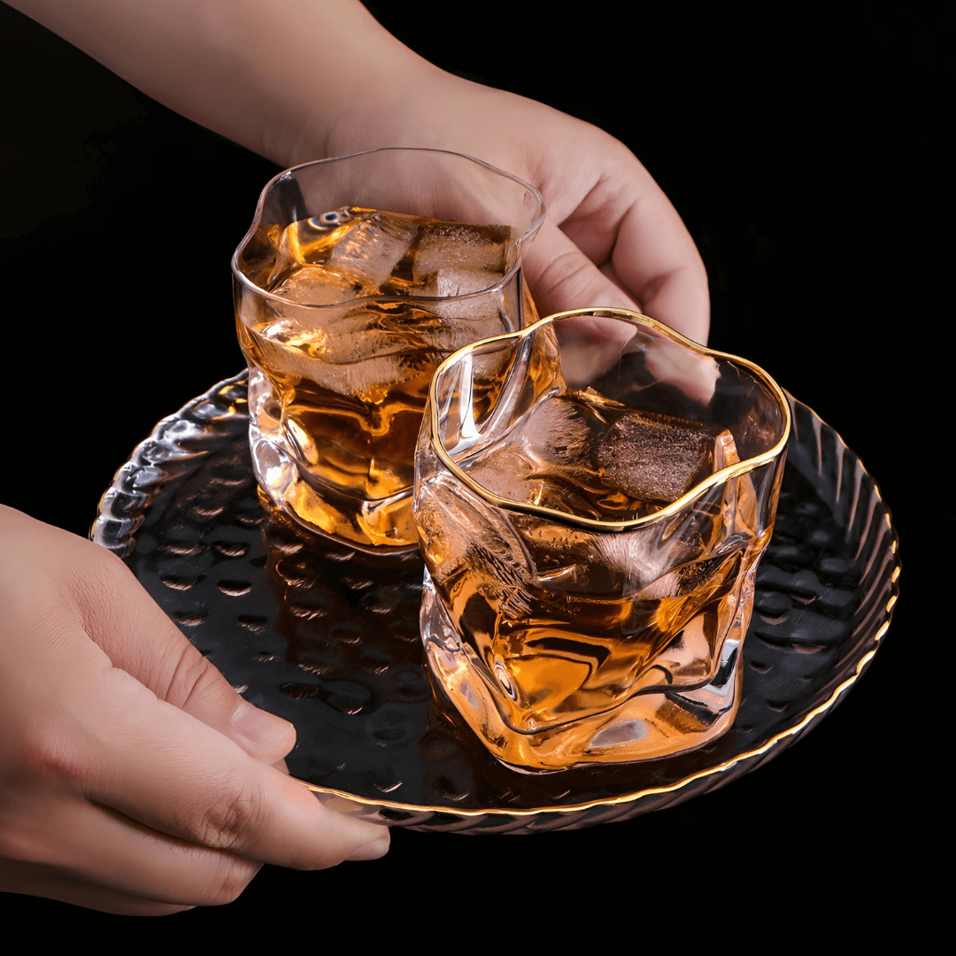 Hoshi Gold Japanese Crystal Whiskey Glass