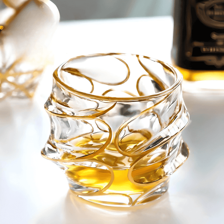 Arashi Gold Japanese Crystal Whiskey Glass