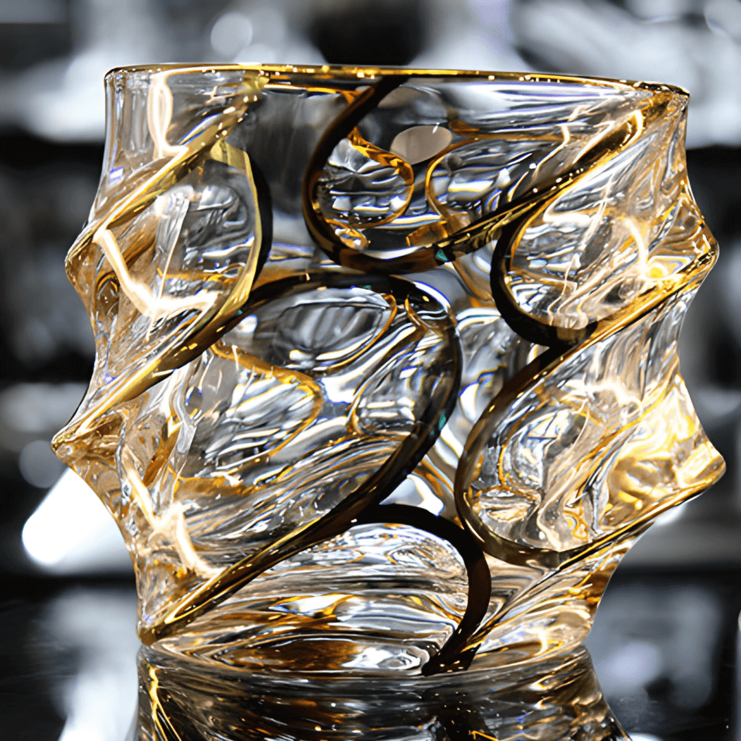 Arashi Gold Japanese Crystal Whiskey Glass