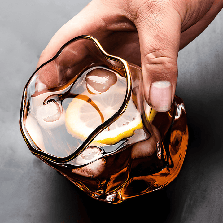 Hoshi Gold Japanese Crystal Whiskey Glass