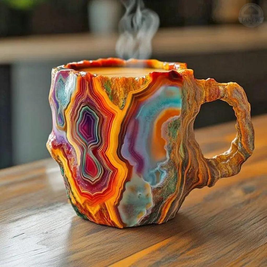 Crystal-Infused Mineral Coffee Mugs