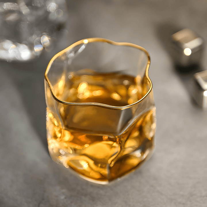 Hoshi Gold Japanese Crystal Whiskey Glass