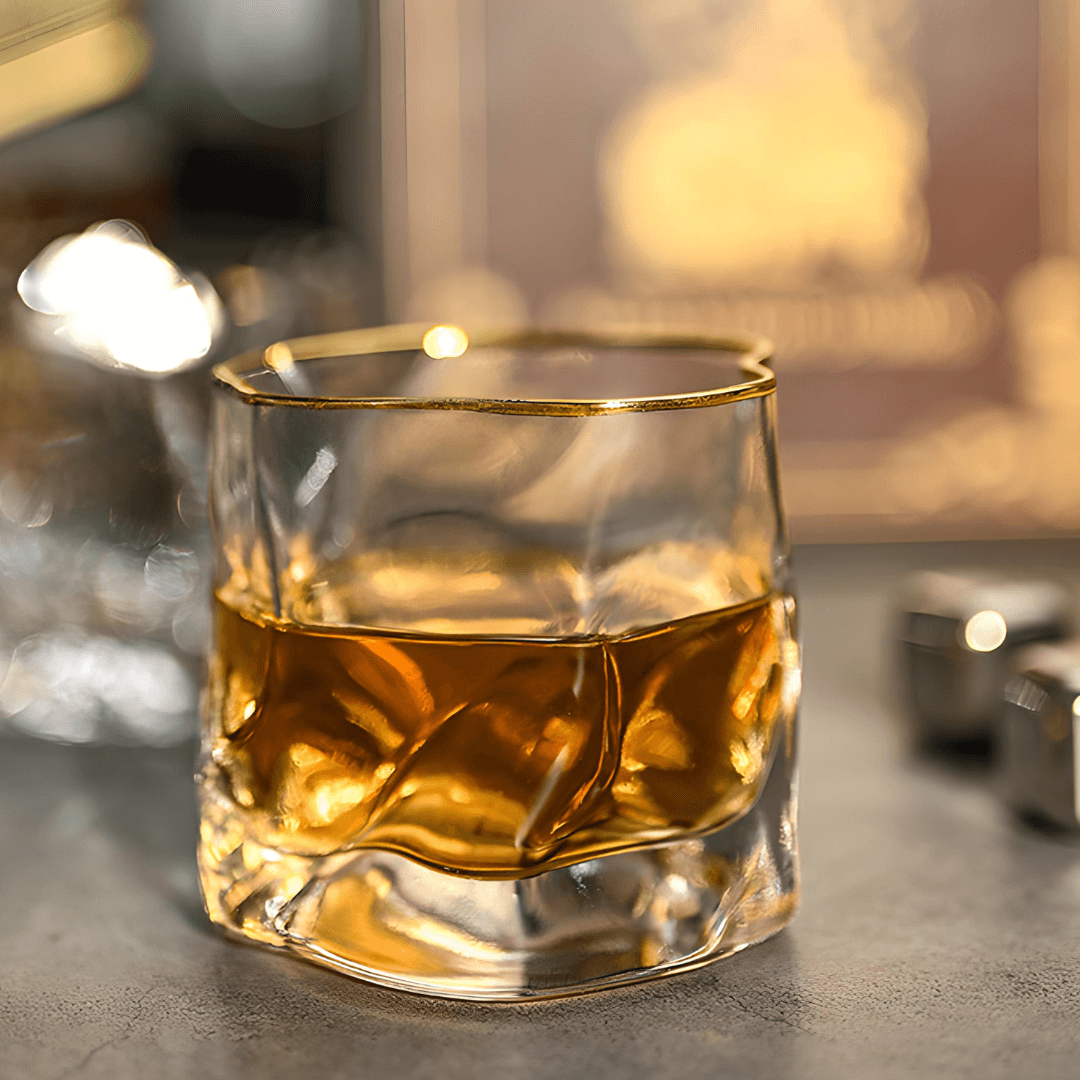 Hoshi Gold Japanese Crystal Whiskey Glass