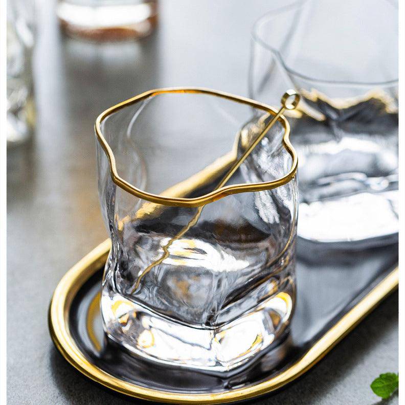 Hoshi Gold Japanese Crystal Whiskey Glass